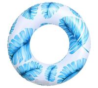 Galleggiante gonfiabile per piscina per adolescenti e adulti, design con foglie tropicali, anello per nuoto, decorazione per feste (blu)