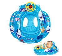 Galleggiante per bambini Galleggiante gonfiabile per piscina Cartoon Anello di nuoto per bambini con sedile Galleggiante per piscina per bambini neonati ragazzi ragazze 1-5 anni (Squalo)