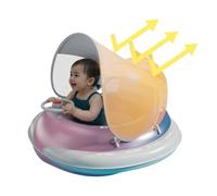 Galleggiante Piscina Bambini con Parasole | Galleggiante Gonfiabile con Ombrellone,Seggiolino Nuoto con Trombetta per e Bambini