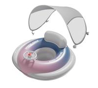 Galleggiante Piscina Bambini con Parasole | Sedile Galleggiante con Protezione Solare e Tendalino,Seggiolino Nuoto con Trombetta per e Bambini
