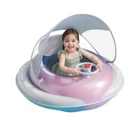 Galleggiante Piscina Bambini con Parasole | Seggiolino Gonfiabile Per Piscina Con Cappa,Sedile Galleggiante Sicuro Con Pompa Incorporata Per Bambini Piccoli