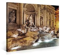 Gallery of Innovative Art - Trevi Fountain in Rome - 100x75cm - Larga Stampa su Tela per Decorazione murale - Immagine su Tela su Telaio in Legno - Stampa su Tela Giclée - Arazzo Decorazione murale