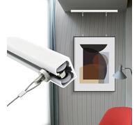 Gallery Ture Sistema di binari sospesi for montaggio a soffitto/parete in alluminio con 2 fili e ganci, for mostre d'arte, decorazioni for la casa e spazi creativi(Ceiling,1m rail+1.5m Wire)