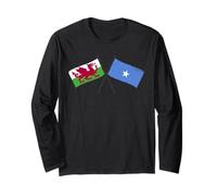 Galles Somalia Bandiere Incrociate Galles Somalo Heritage Maglia a Manica