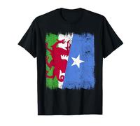 Galles Somalia Mezza Bandiera Welsh Somalo Pride Maglietta