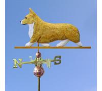 Gallese Corgi Pembroke Intagliato a Mano Dipinto Basswood Cane Banderuola Biondo