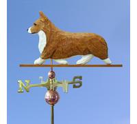 Gallese Corgi Pembroke Intagliato a Mano Dipinto Basswood Cane Banderuola Rosso
