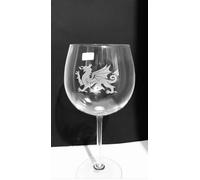 Gallese Dragone Incisione Cristallo di Dartington Gin Vetro Con Ardesia Set