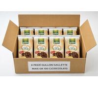 Gallette di Mais Ricoperte con Cioccolato Fondente Croccanti e Golose Senza Glutine Snack Dolce Ideale per Colazione Merenda e Pausa Golosa Confezione Multipla da 8 Pezzi da 100 g