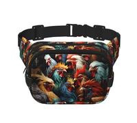 Galli colorati in piedi insieme Modello alla moda alla moda marsupio unisex viaggio sport messenger bag