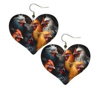 Galli vestiti in molti colori stampe eleganti orecchini a forma di cuore leggeri accessori da donna perfetti per feste e San Valentino.