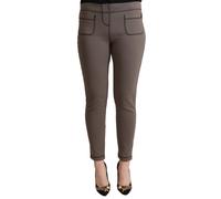 GALLIANO Pantalone Grigio Cotone Vita Media Elasticizzato Leggings Cropped IT...