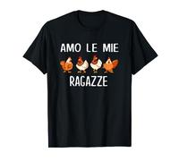 Gallina Animale Uccello Cuore Amo Le Mie Ragazze Pollo Maglietta