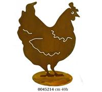 GALLINA DECORAZIONE PER LA CASA IN FERRO GREZZO FIGURA ANIMALI