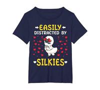 Gallina Moroseta Bianca Pollo Maglietta, Donna Plus-Size, Navy, 1X