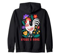 Galline da Cortile Hygge Folk Art Gallo Felpa con Cappuccio