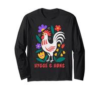 Galline da Cortile Hygge Folk Art Gallo Maglia a Manica