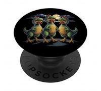 Galline In Costume T-Rex Divertente Halloween Dinosauro PopSockets PopGrip Adesivo