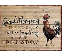 Galline In Latta Retrò Buongiorno, Questo È Dio Gallo Tappetino Antiscivoloresistentezerbino Ingressoassorbentezerbinointernidocciacucina40 X 60Cm