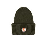 Gallo Berretto con Risvolto Unisex Verde a Coste Tinta Unita