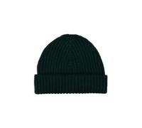 Gallo Berretto Unisex Lana, Seta e Cashmere Verde a Coste Tinta Unita