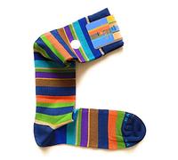Gallo CALZA LUNGA UOMO IN COTONE LEGGERISSIMO FANTASIA RIGA MULTICOLOR TG 40-45 COLORE ROYAL-COBALTO ART.AP103172