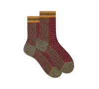 Gallo Calze corte donna verde fantasia twin rib e chevron effetto scintillante