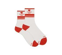 Gallo Calze corte unisex spugna di cotone bianco con scritta 1927 in contrasto di colore