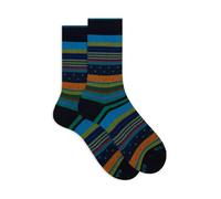 Gallo Calze corte uomo blu fantasia mix righe e pois