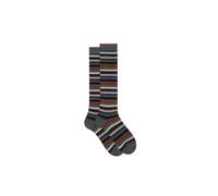 Gallo Calze Lunghe a Righe Multicolore, Cotone e Cashmere, Sasso/Nero, Taglia 40-45