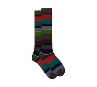 Gallo Calze lunghe donna e verde righe multicolor macro