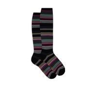 Gallo Calze lunghe donna nero righe multicolor