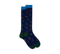 Riso Gallo Calze lunghe uomo Fantasia gioco calcio Blu
