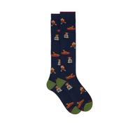 Gallo Calze lunghe uomo cotone blu fantasia cani