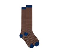 Gallo Calze Lunghe Uomo Cotone Blu Righe Windsor Lungo 40/45 32123