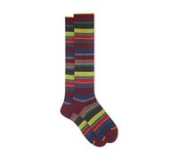 Gallo - Calze Lunghe Uomo Cotone Bordò Righe Multicolor