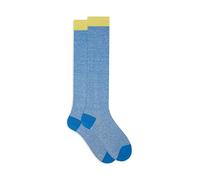 Gallo - Calze Lunghe Uomo Cotone E Lino Egeo Tinta Unita Lungo 40/45 azzurro