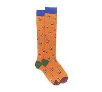 Gallo - Calze Lunghe Uomo Cotone Leggero Arancio Zucca Fantasia Funghi Lungo 40/45 arancio