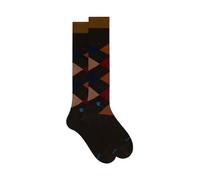 Gallo Calze lunghe uomo cotone marrone fantasia intarsio