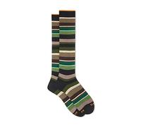 Gallo - Calze Lunghe Uomo Cotone Nero Righe Multicolor