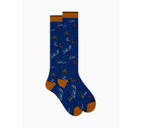 GALLO calzini Calze lunghe uomo cotone blu copiativ fantasia sciatori nuova A/I