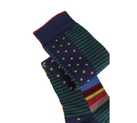GALLO - Calzini uomo lunghi con fantasia righe e pois