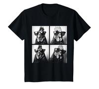 Gallo Che Indossa Occhiali da Sole Photobooth Selfie Farm Pollo Maglietta, Bambini, Nero, 4 Anni