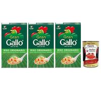 Gallo - Chicchi Ricchi, Riso Originario, Chicchi Tondi - 3 confezioni da 1 kg [3 kg]
