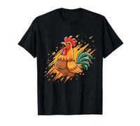 Gallo colorato Crowing Fattoria Pollo Maglietta