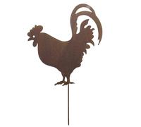 Gallo da giardino in metallo, effetto ruggine, 30 x 46 cm, decorazione da giardino, statuetta di gallina, statuetta di gallina, statuetta arrugginita, decorazione da giardino, stile rustico