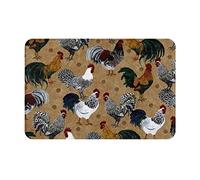 Gallo e Pollo Stampa Zerbino Tappeto Durevole Benvenuto Mat Esterno Interno Antiscivolo Zerbino Ingresso Passaggio Cortile Garage Alto Flusso Area