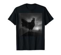 Gallo eroico in fluente Mantello in Piedi sul Tetto Maglietta