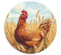 Gallo Fattoria Puzzle 1000 Pezzi Rotondo Carta Puzzle per Adulti Paesaggio Campo di Grano Relax Difficile Decorazione Regalo Arte Casa