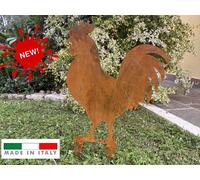 Gallo in Ferro Corten Decorazione Giardino arredo casa idea regalo 40 x 50 cm